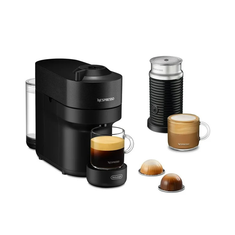 Nespresso Vertuo Pop Coffee and Espresso Maker by De'Longhi with Milk Frother, Piano Black | Walmart (US)
