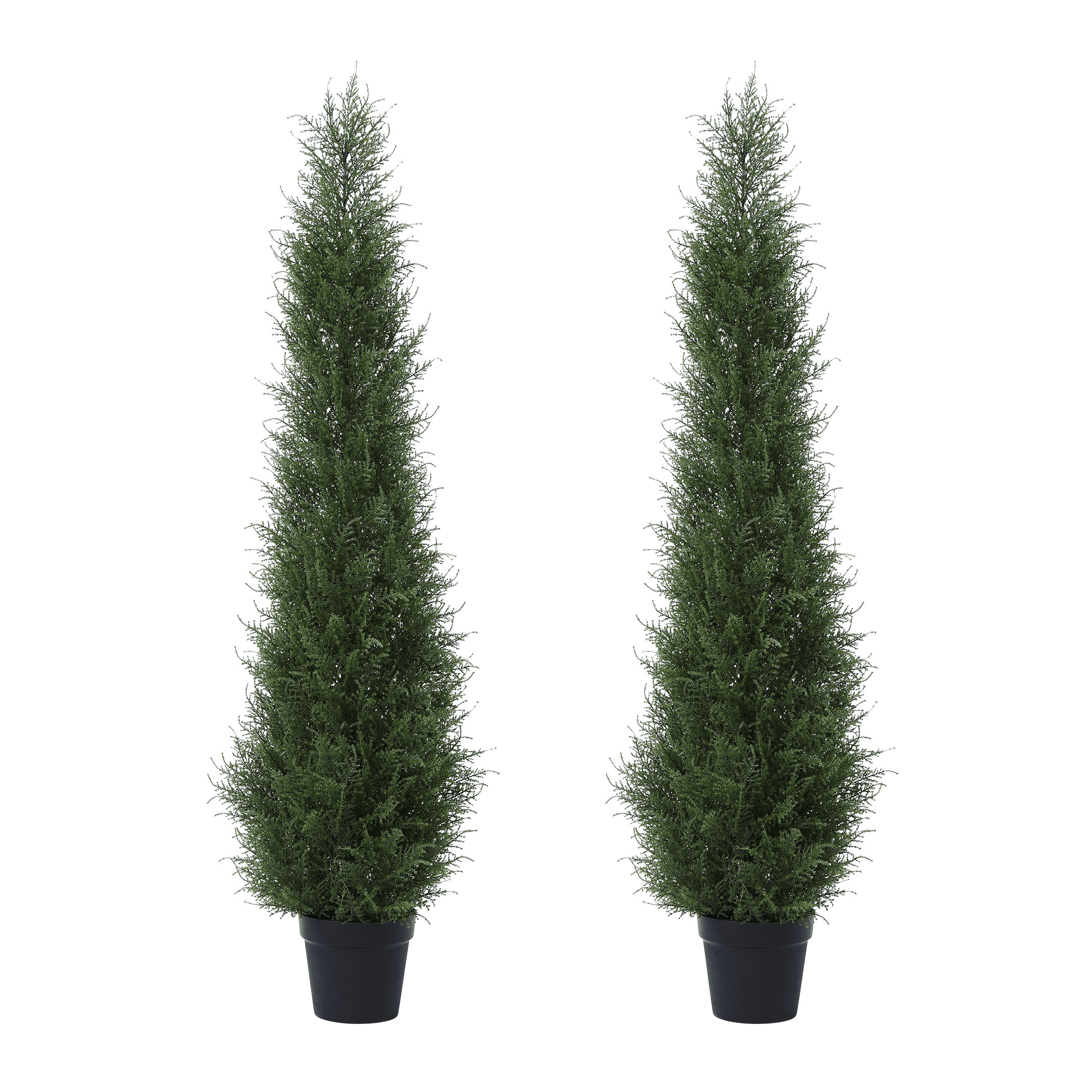 2 Pack 5 ft Artificial Cedar Tree UV Rated , Artificial Christmas Topiary Tree, Pre-Potted Plants... | Walmart (US)