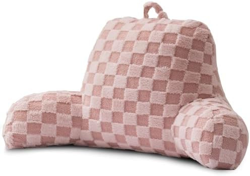 A Nice Night Faux Fur Reading Pillow,Checkered Fluffy Grid Plaid,Bed Wedge Pillow Large Adult Chi... | Amazon (US)