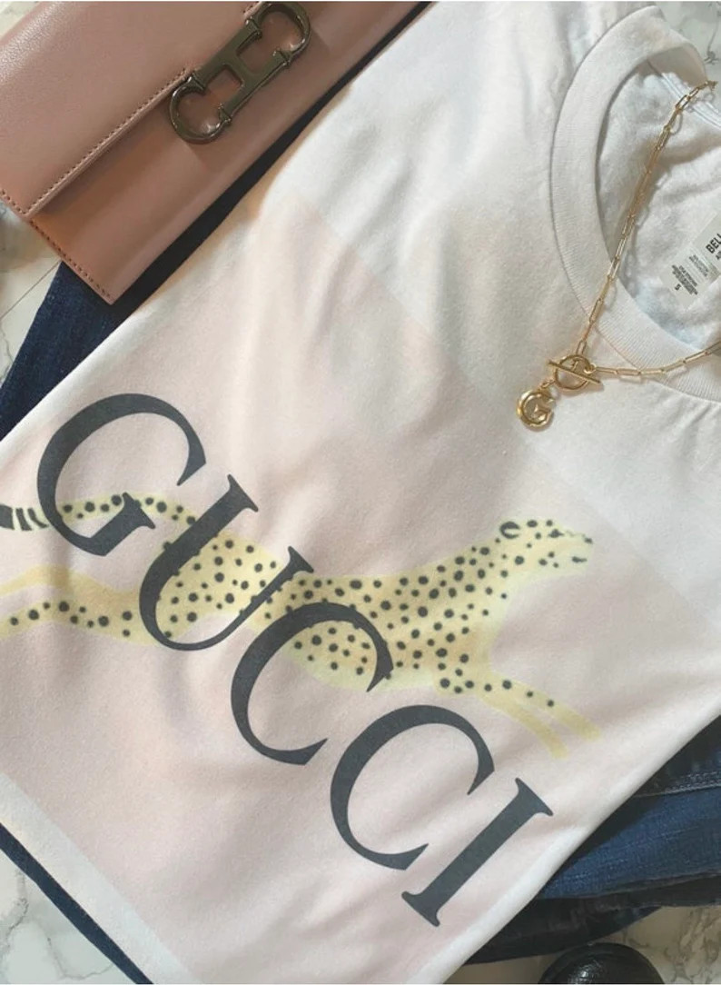 GUCCI Pink cheetah / vintage feel/ unisex fit women’s tee | Etsy (US)