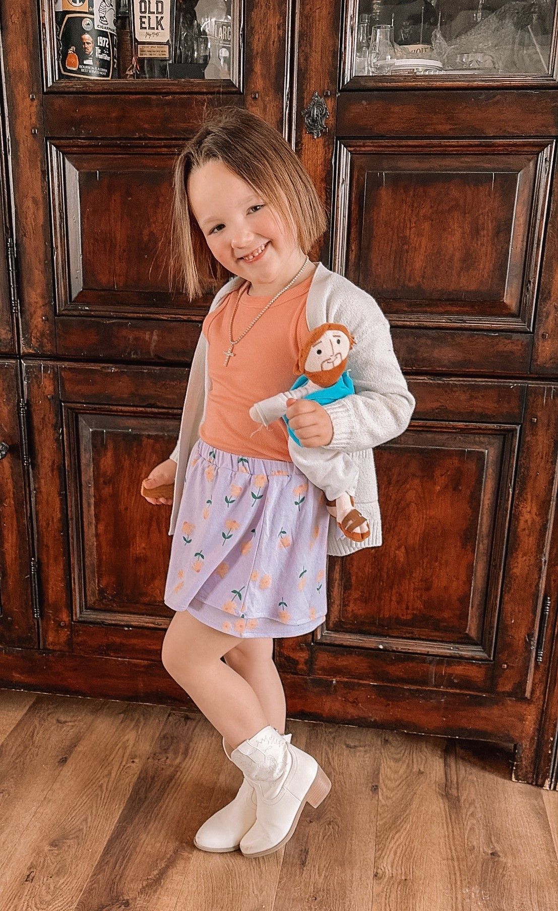 Girls spring outfit /church outfit / girls church outfit / girl Easter outfit / skort / kids spring / kids cowboy boots / cross necklace / kids church outfit / girls skort 

Wearing size Medium in the top and skort 

#LTKootd #LTKKids