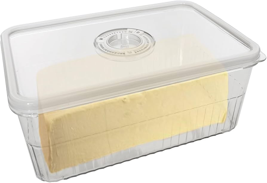 Vellsenne Cheese Container Airtight with Time Recording - Cheese Storage Container for Fridge Cre... | Amazon (US)