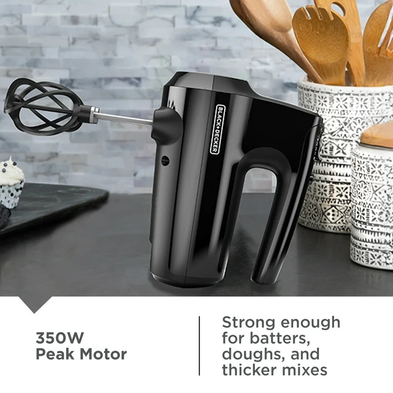 BLACK+DECKER Helix Performance Premium Hand Mixer, 5-Speed Mixer, Nylon, Black | Walmart (US)