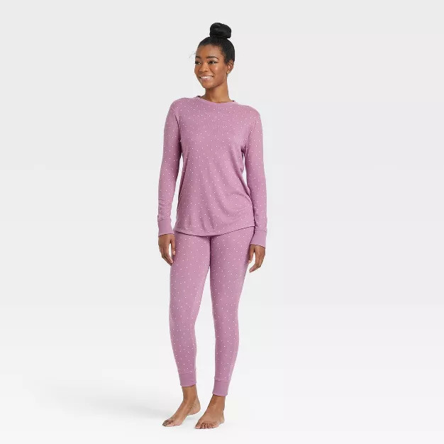 Women's Cozy Long Sleeve Top and Pants Pajama Set - Stars Above™ | Target