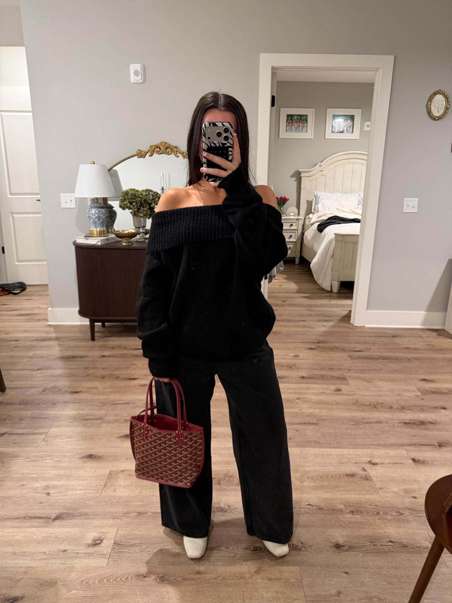 Top: Small
Bottom: 26 short 

#LTK #LTKItBag #LTKStyle #LTKFinds #LTKUnder100 #LTKWinter #LTKWorkwear #LTKOutfit #LTKSaleAlert #OutfitInspo #WinterOutfit #NeutralStyle #CapsuleWardrobe #MinimalStyle #ClassicStyle #QuietLuxury #MonochromeOutfit #AllBlackOutfit #OffShoulderSweater #WideLegPants #Knitwear #ElevatedBasics #WorkOutfit #DateNightOutfit #OOTD #StyleInspo #WardrobeEssentials #BootsOutfit #EverydayStyle 

 #LTKNYFW #LTKValentine #LTKootd