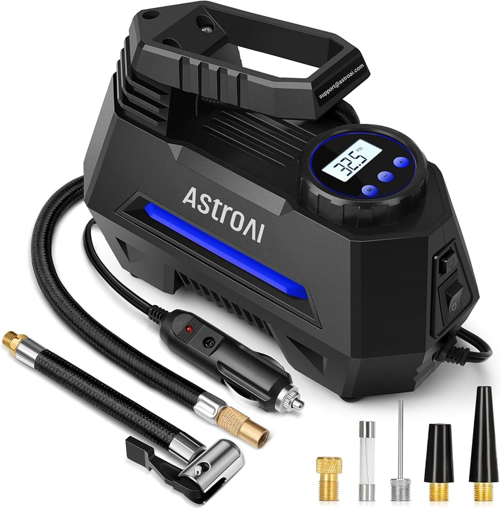 AstroAI Tire Inflator Portable Air Compressor Air Pump for Car Tires - Car Accessories, 12V DC Au... | Amazon (US)