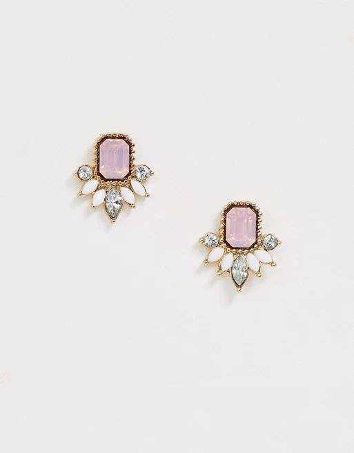 ASOS DESIGN stud earrings with delicate jewels in gold tone | ASOS US