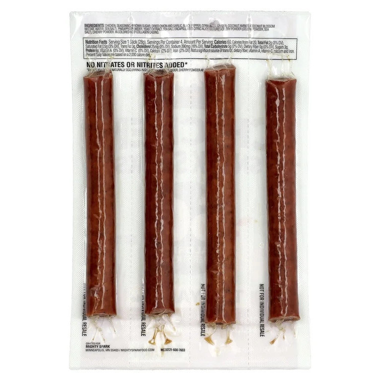 Mighty Spark Chicken Snack Sticks, Teriyaki Style, 4 Sticks | Walmart (US)