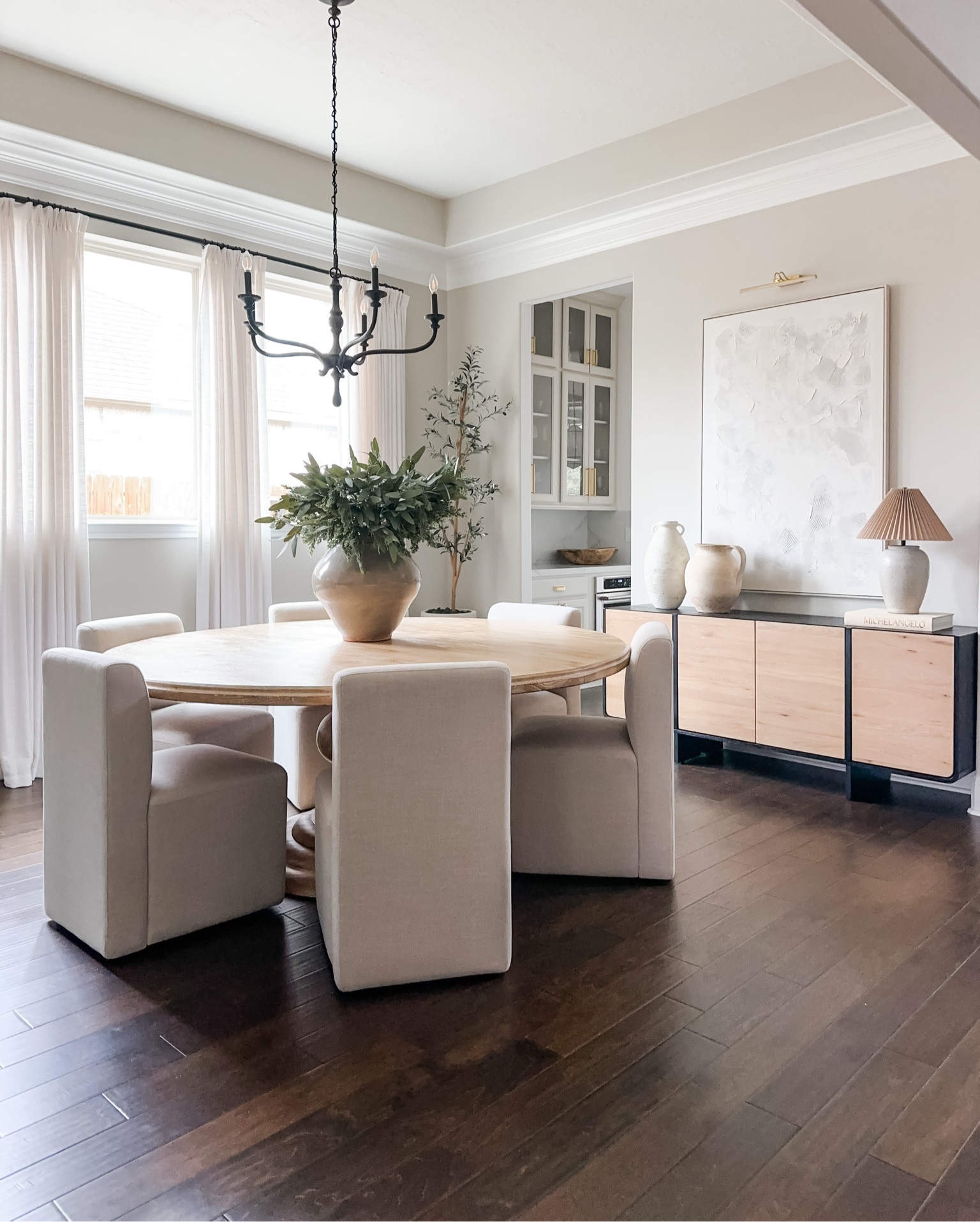 Dining room views for the winter months. Mellow hues and minimal decors. I also added a new lamp from the target hearth and hand line! 

#LTKFindsUnder100 #LTKStyleTip #LTKHome