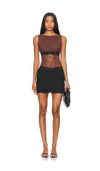 Loani Mini Dress in Chocolate & Black | Revolve Clothing (Global)