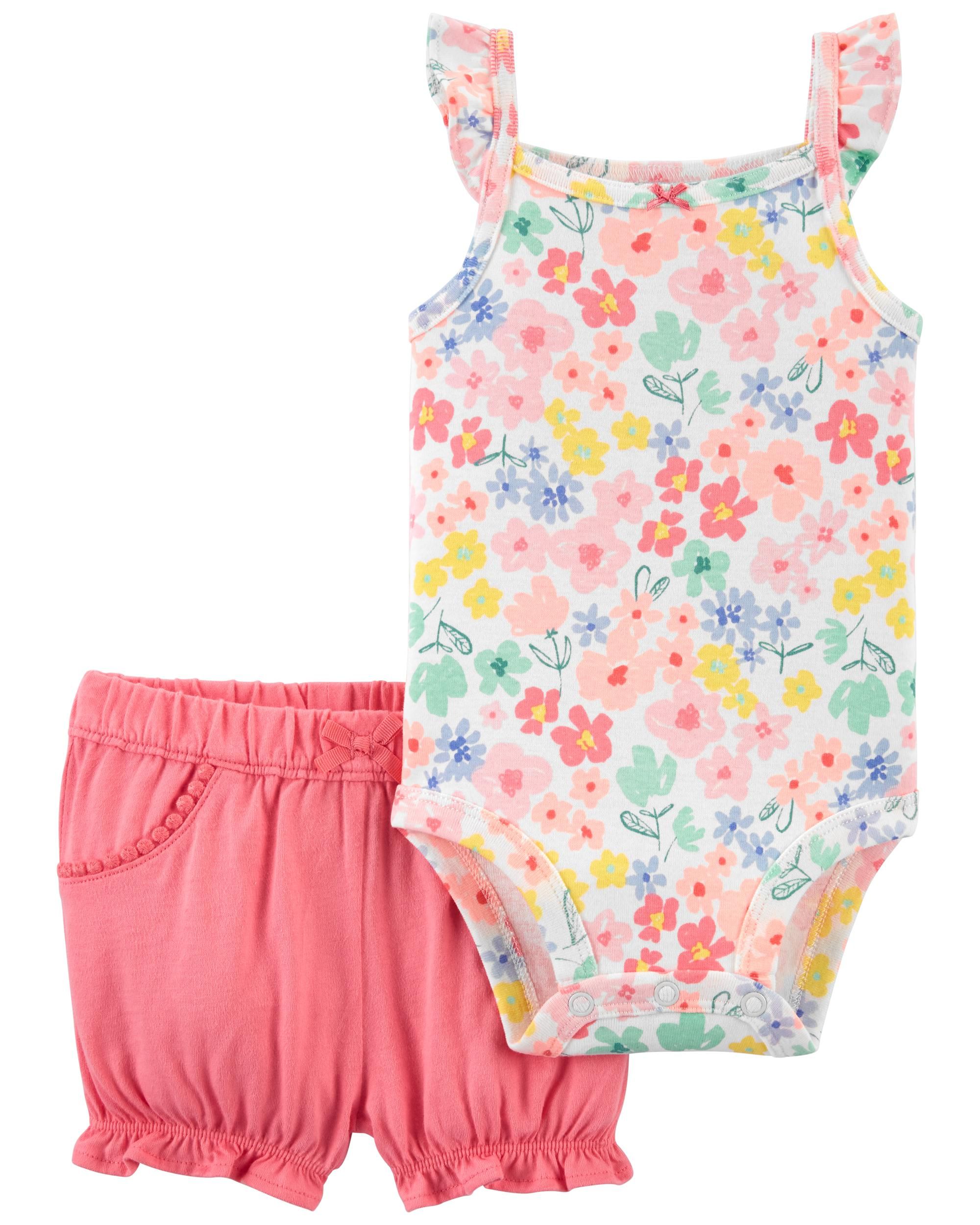 2-Piece Floral Bodysuit & Short Set | Carter's