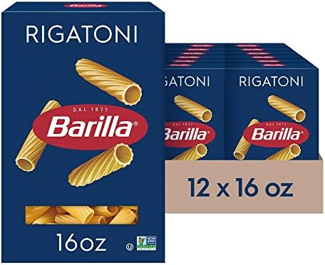 Barilla Rigatoni Pasta, 16 oz. Box (Pack of 12) - Non-GMO, Made with Durum Wheat Semolina - Koshe... | Amazon (US)