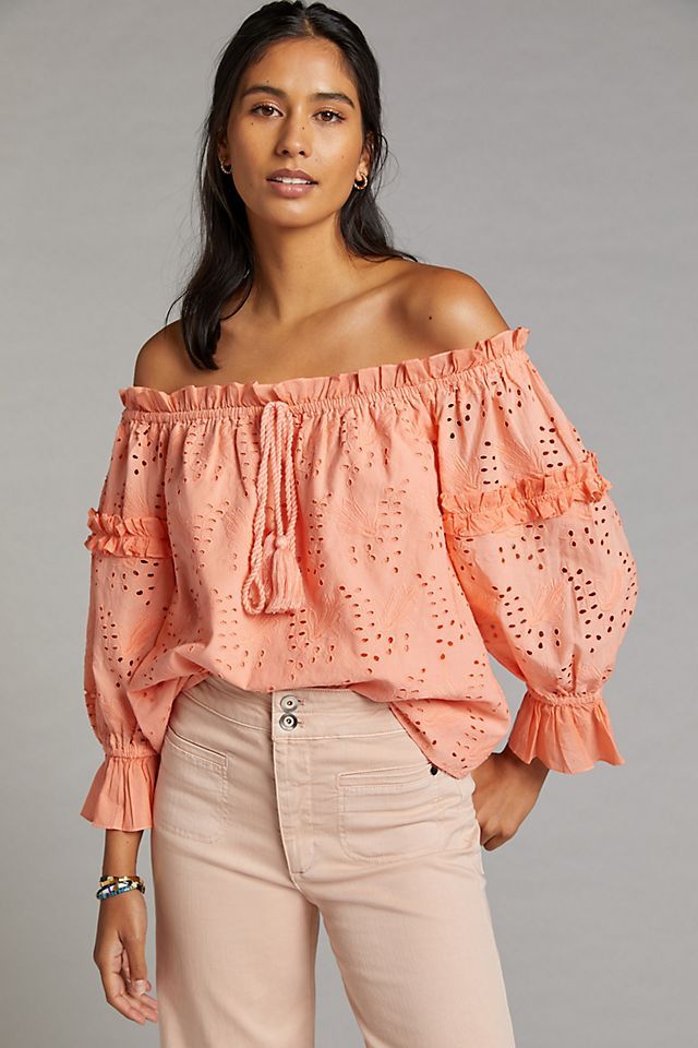 Jane Eyelet Lace Off-The-Shoulder Blouse | Anthropologie (US)