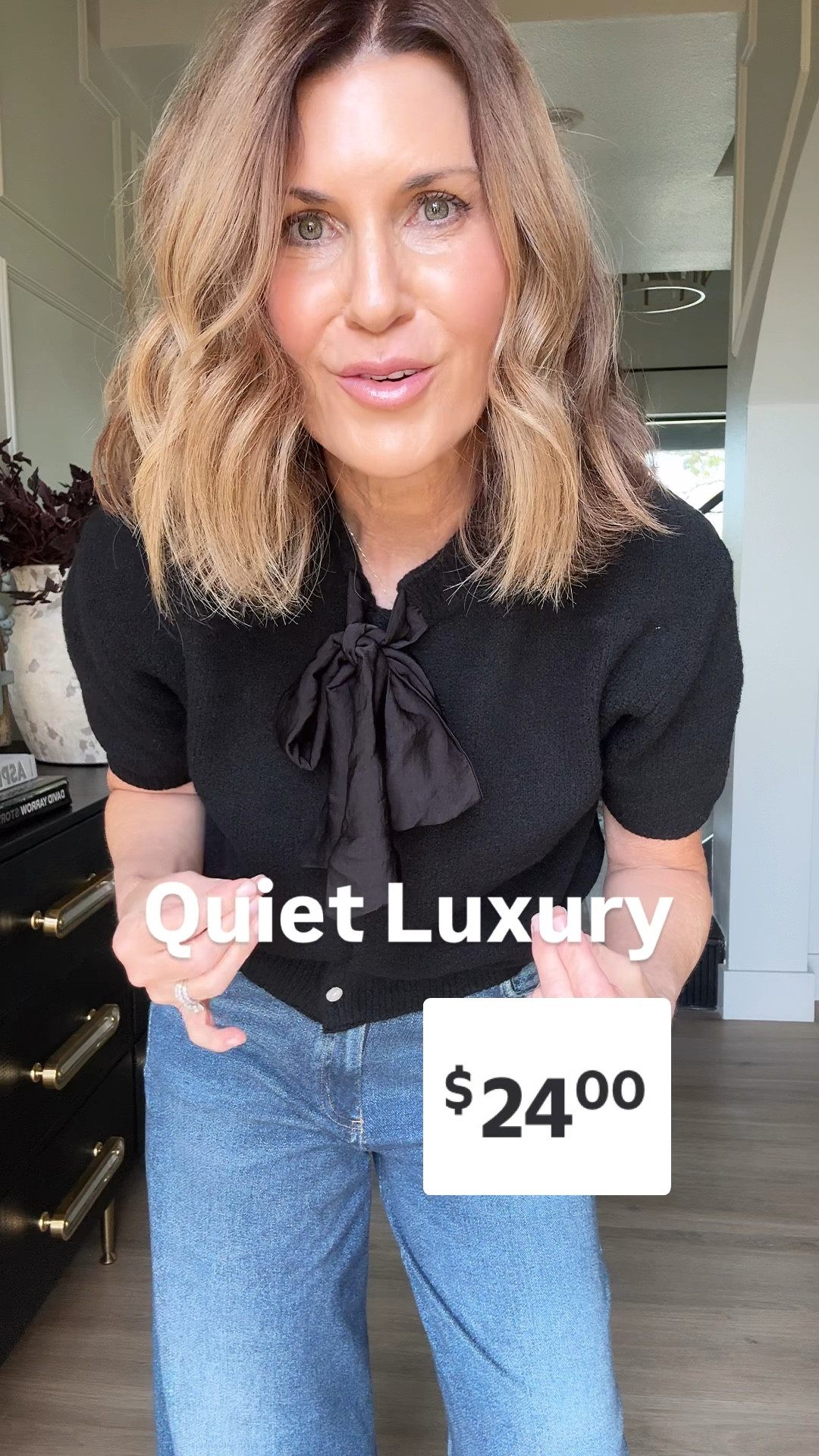 I’m wearing a small in this fabulous bow sweater. Similar styles retail for $350+
I paired with the viral sweatpant jeans size 27

#LTKOver40 #LTKFindsUnder50 #LTKStyleTip