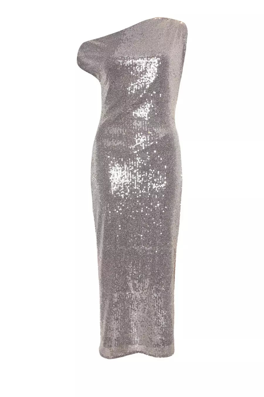 Home/Petite Silver Sequin Drop Sleeve Midaxi Dress | Quiz Clothing