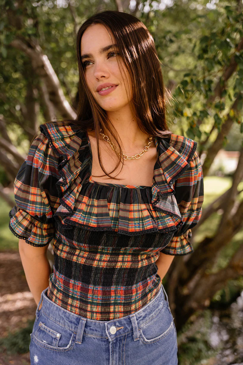 Gracie Top in Plaid | Ivy City Co
