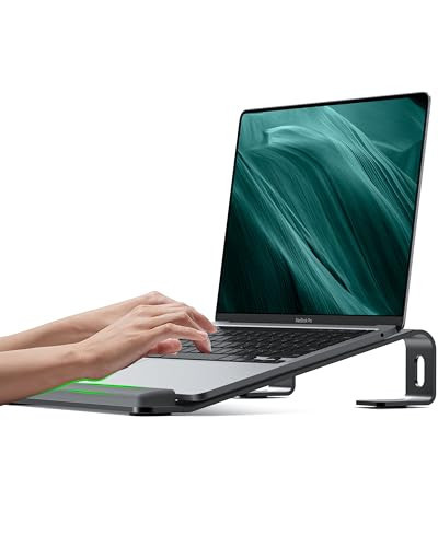 JCZT Aluminum Laptop Stand, Notebook Stand with Wrist Rest, Ergonomic Detachable Laptop Mount, Computer Stand Compatible with 10-17'' All Laptops Such as MacBook Air Pro/HP/Dell/Lenovo, Black | Amazon (US)