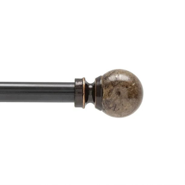 Mainstays 1/2" Brown Marble Jillian Adjustable Petite Cafe Curtain Rod, 28-48 - Walmart.com | Walmart (US)