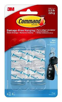 Command - Mini Hooks, 0.5 lb., 6/Pack - Clear | Best Buy U.S.