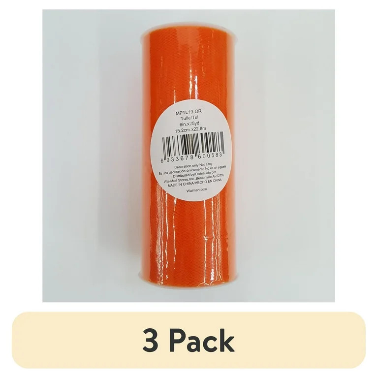 (3 pack) Fuzhou 6" Orange Matte Tulle, 25 Yards, 1 Each | Walmart (US)