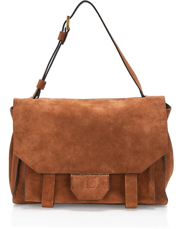 AllSaints Ursa Suede Satchel, Cognac Brown | Amazon (US)