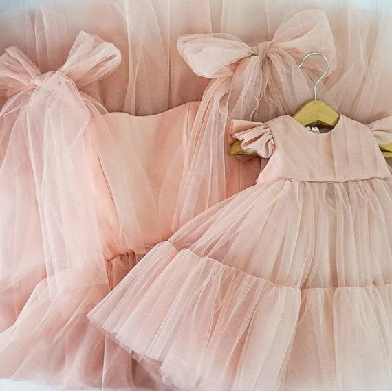 Mommy and Me Matching Dresses Rose Pink Tulle Family Look | Etsy | Etsy (US)