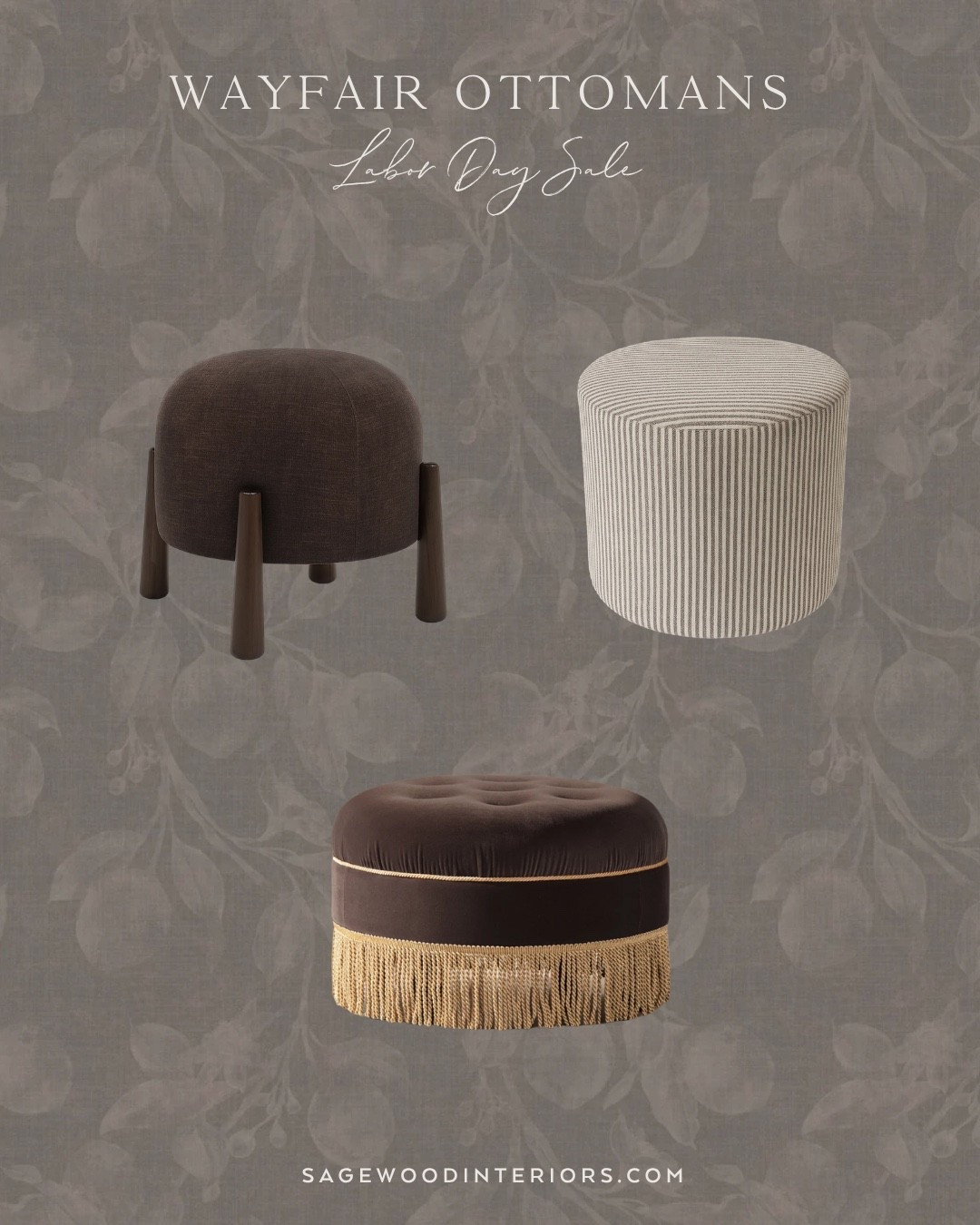 Some of our favorite ottomans on sale now at Wayfair!

Ottoman, ottomans, living room design, decor, home design, home inspo

#LTKHome
