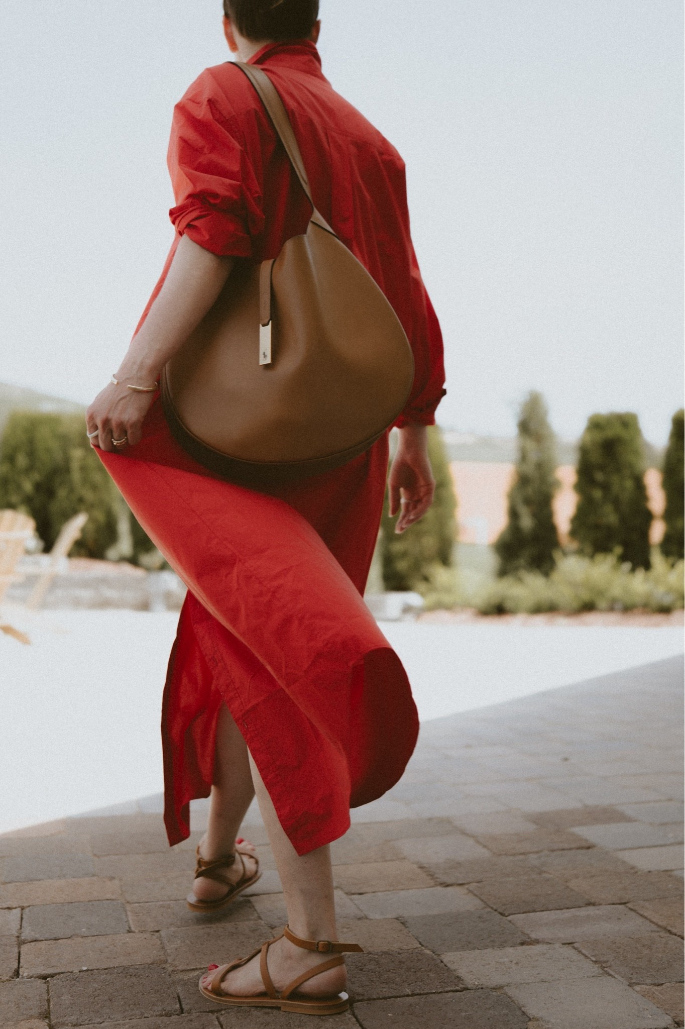 The season of dresses: enter red dresses 👗 
The Frankie Shop maxi shirt dress in red styled with K Jacques St. Tropez Alaric sandals & Ralph Lauren Polo ID saddle bag.

#LTKTravel #LTKmomlife #LTKSeasonal