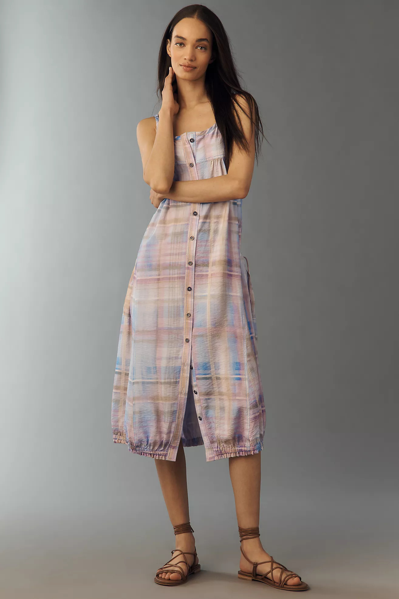 Pilcro Barrel Hem Midi Dress | Anthropologie (US)