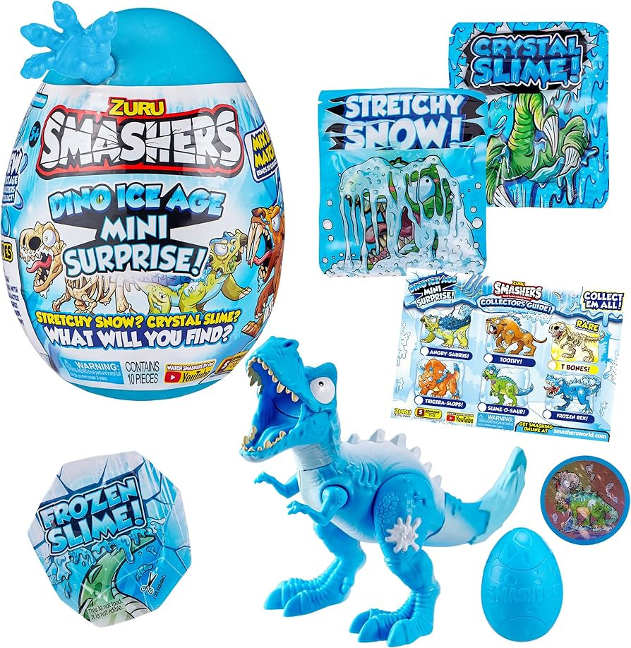 ZURU Smashers Mini Smashable Egg with Many Surprises! - Exclusive Dino Ice Age T-Rex - Slime, Din... | Amazon (US)