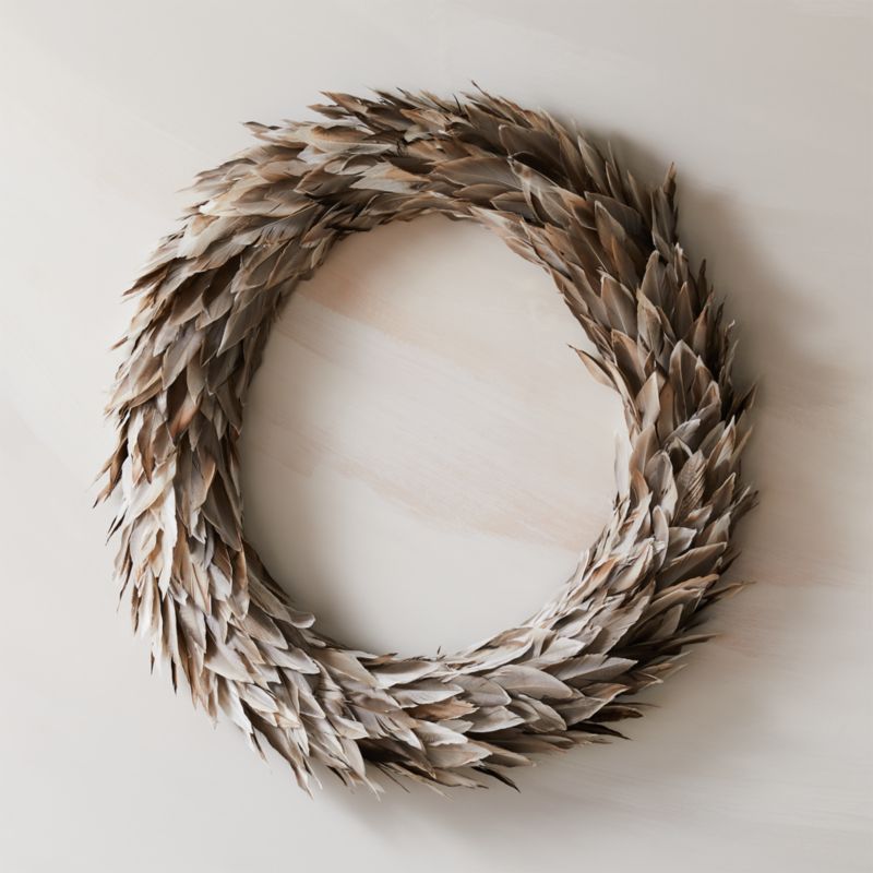 Feather Grey Wreath 30" + Reviews | CB2 | CB2
