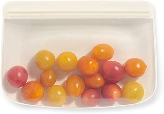 W&P Porter Snack Bag 100% Silicone Reusable Food Storage Bag | 10 oz Flat - Cream | Cook, Store, ... | Amazon (US)