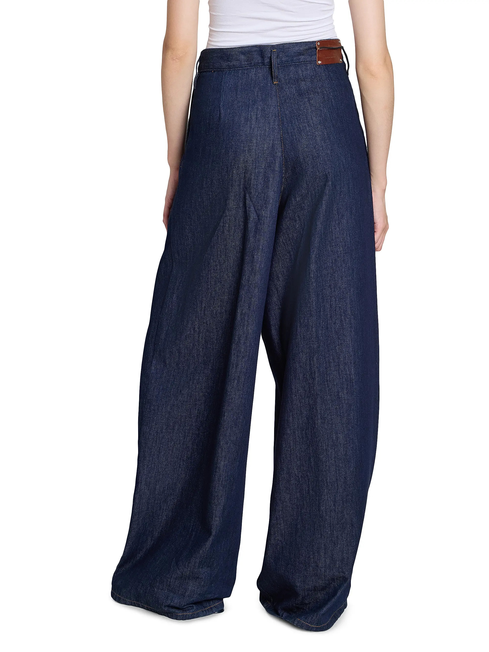 Pamplona Pleated Denim High-Rise Wide-Leg Pants | Saks Fifth Avenue