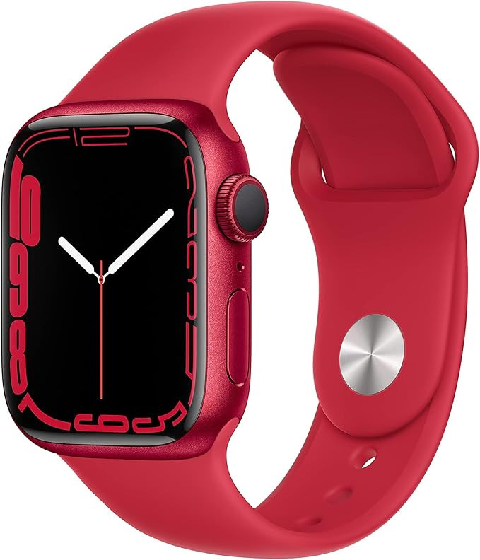 Apple Watch Series 7 (GPS, 41MM) - Red Aluminum Case with Red Sport Band (Renewed) | Amazon (US)