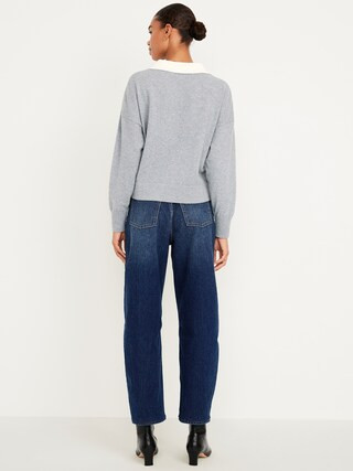High-Waisted Wow Barrel Ankle Jeans | Old Navy (US)