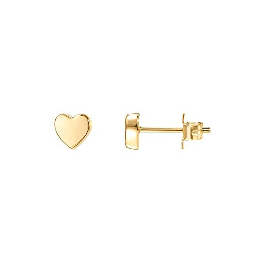PAVOI 14K Yellow Gold Plated 925 Sterling Silver Dainty Heart Earrings - Gold Stud Earrings for Women - Valentine's Day Jewelry Gifts | Amazon (US)
