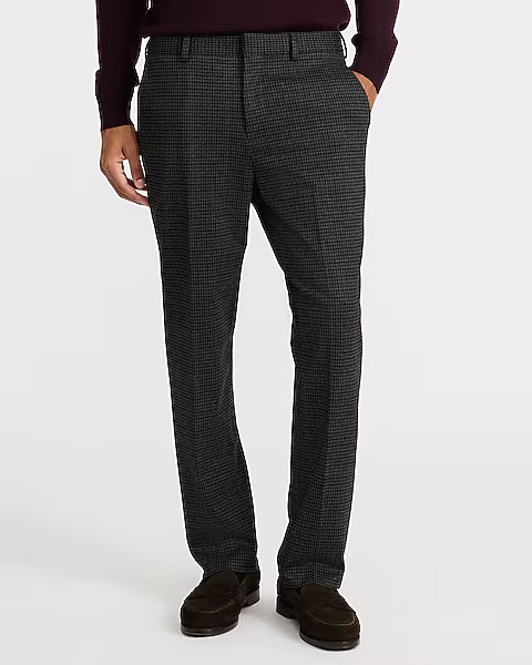 Slim Houndstooth Flannel Knit Suit Pant | Express