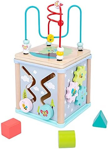 SYLDD&TH 5 in 1 Wooden Activity Cube Bead Maze for Toddlers Kids Activity Cube Toys for 1 2 Year ... | Amazon (US)