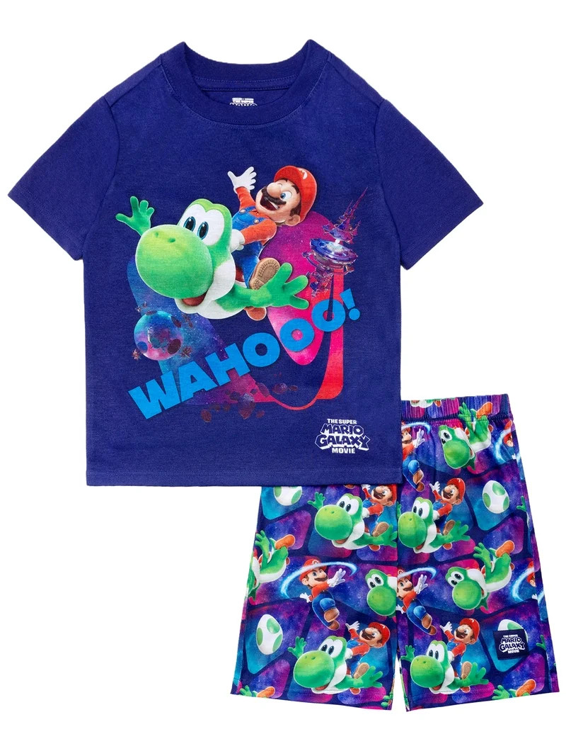 Super Mario Brothers 2-Piece Short Sleeve and Short Pajama Set, 4-12 | Walmart (US)