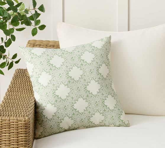 Printed Lattice Outdoor Pillow | Pottery Barn (US)