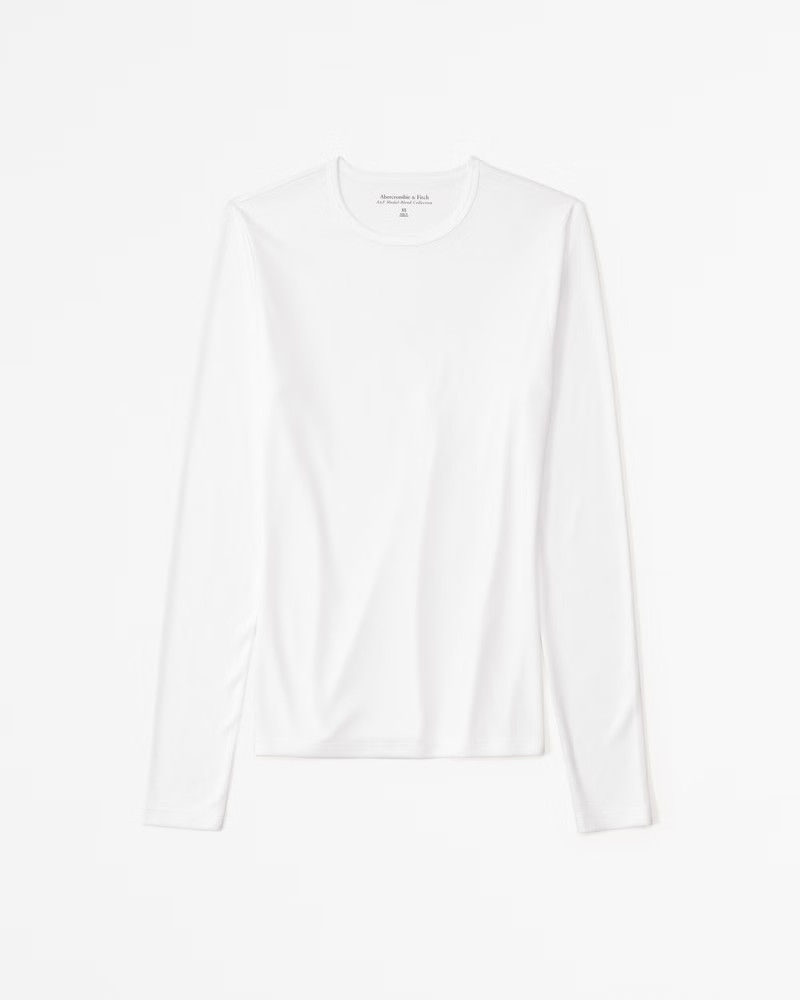 Sandwash Rib Long-Sleeve Crew Top | Abercrombie & Fitch (US)