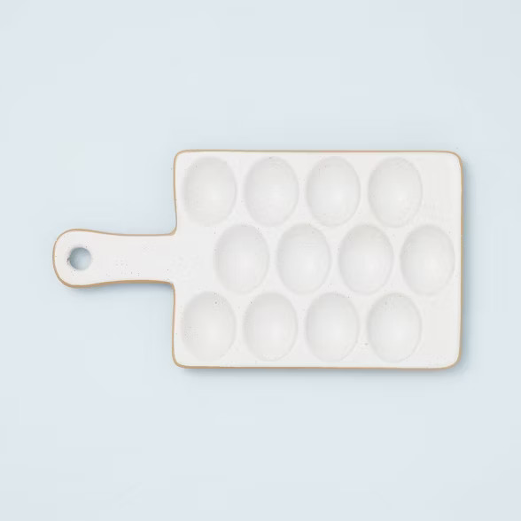 Speckled Stoneware Exposed Rim Egg Tray Matte Sour Cream - Hearth & Hand™ with Magnolia | Target