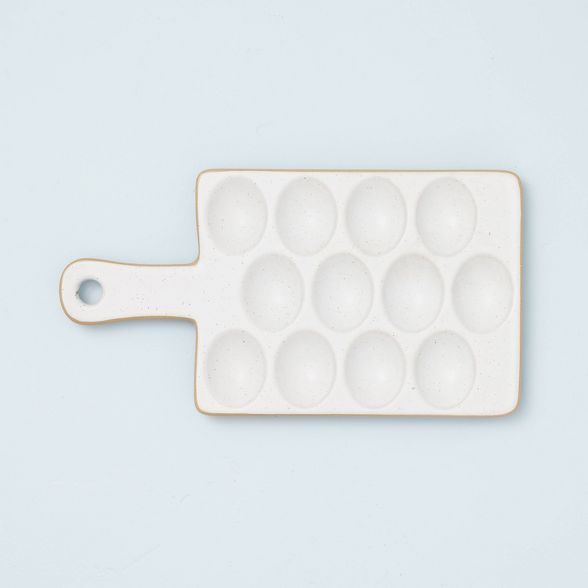 Speckled Stoneware Exposed Rim Egg Tray Matte Sour Cream - Hearth & Hand™ with Magnolia | Target