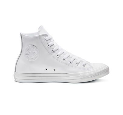 Chuck Taylor All Star Leather White Monochrome High Top Shoe | Converse (US)