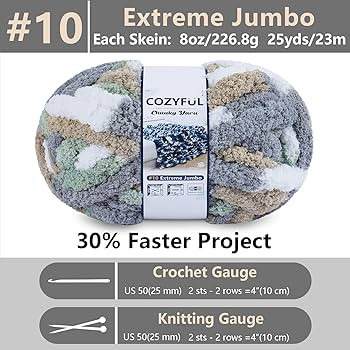 Chunky Yarn for Hand Knitting - #10 Chunky Chenille Blanket Yarn, Jumbo Big Thick Chunky Yarns fo... | Amazon (US)