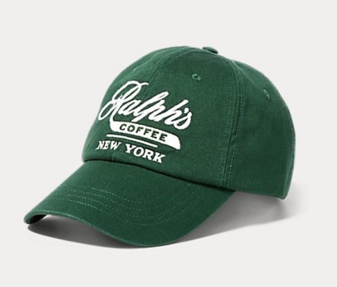 NWT POLO Ralph Lauren NEW YORK COFFEE Strapback BASEBALL HAT Strapback GREEN Cap | eBay US
