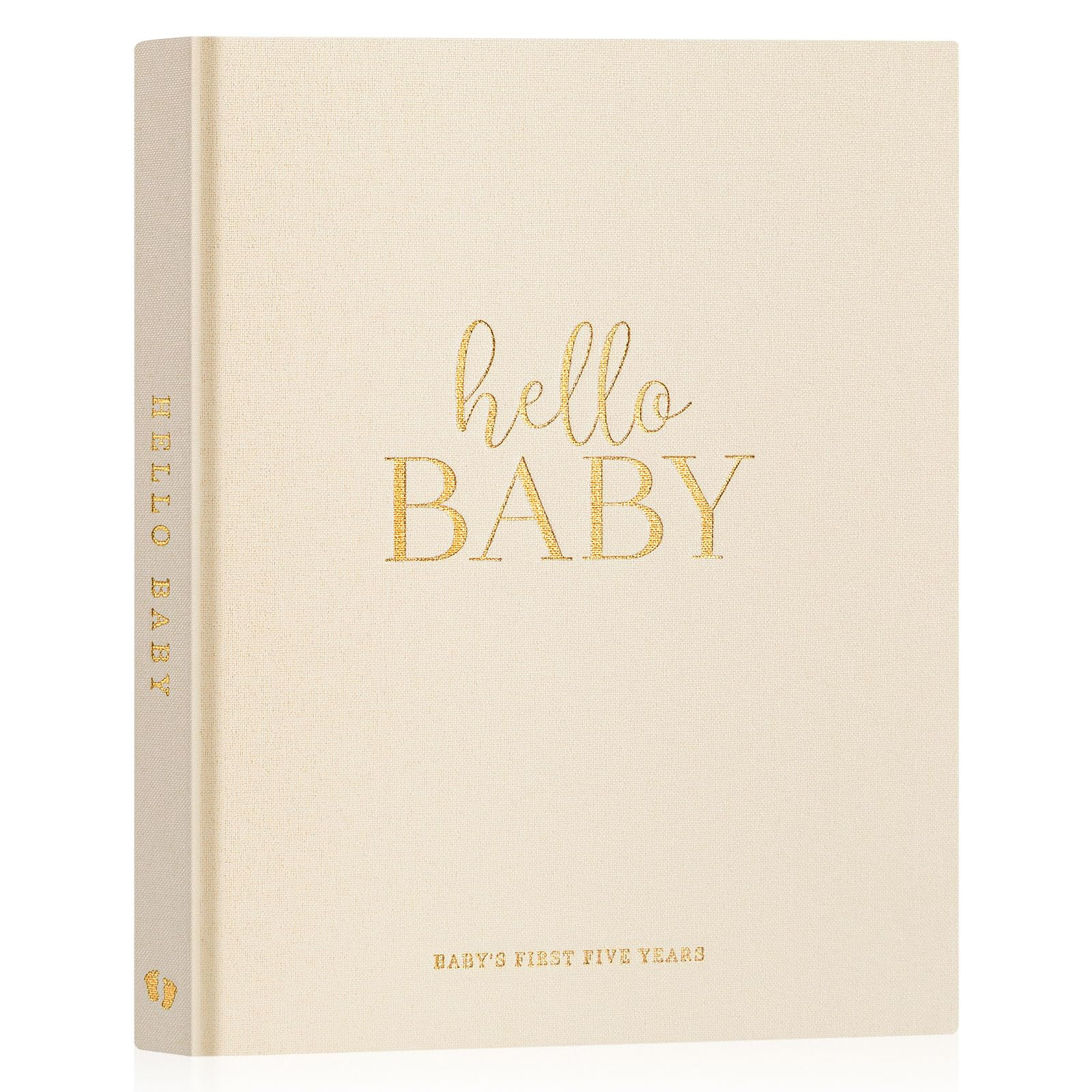 Lanpn Hello Baby First 5 Year Memory Book for Boy Girl - Linen Hardcover Baby Book Keepsake for N... | Amazon (US)