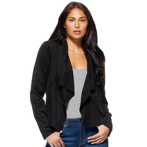 Sofia Jeans by Sofia Vergara Women's Faux Suede Moto Jacket | Walmart (US)