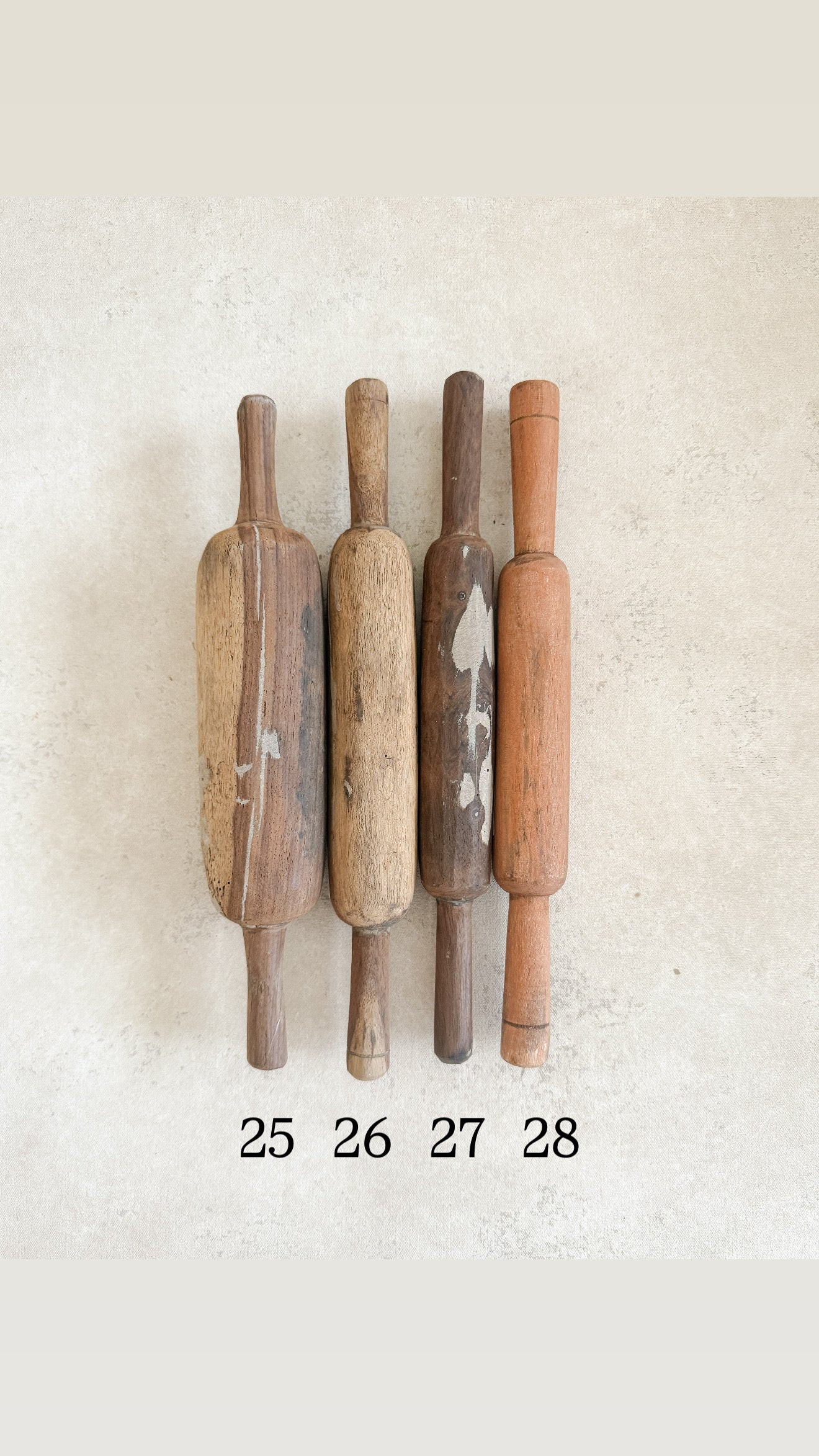 Vintage Found Chapati Roller, Medium | Cottage and Key