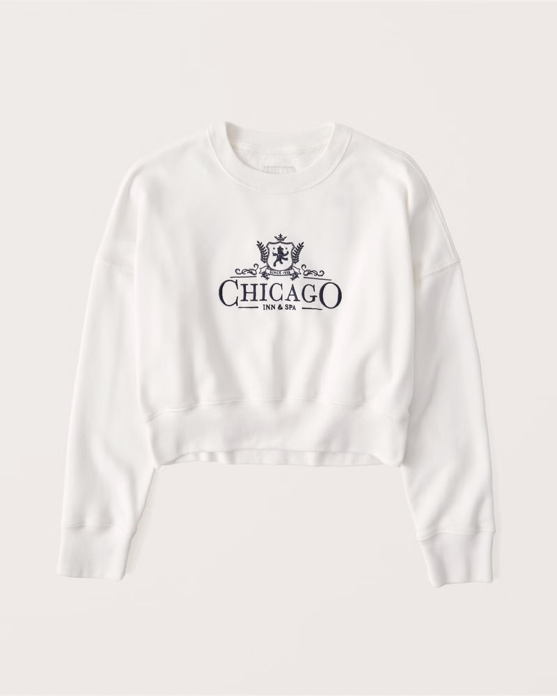 Abercrombie & Fitch Women's Graphic Crew Sweatshirt in White - Size XL | Abercrombie & Fitch (US)